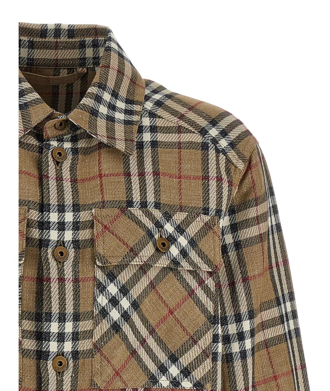 BURBERRY Бежевая хлопковая кэжуал рубашка, фото 3