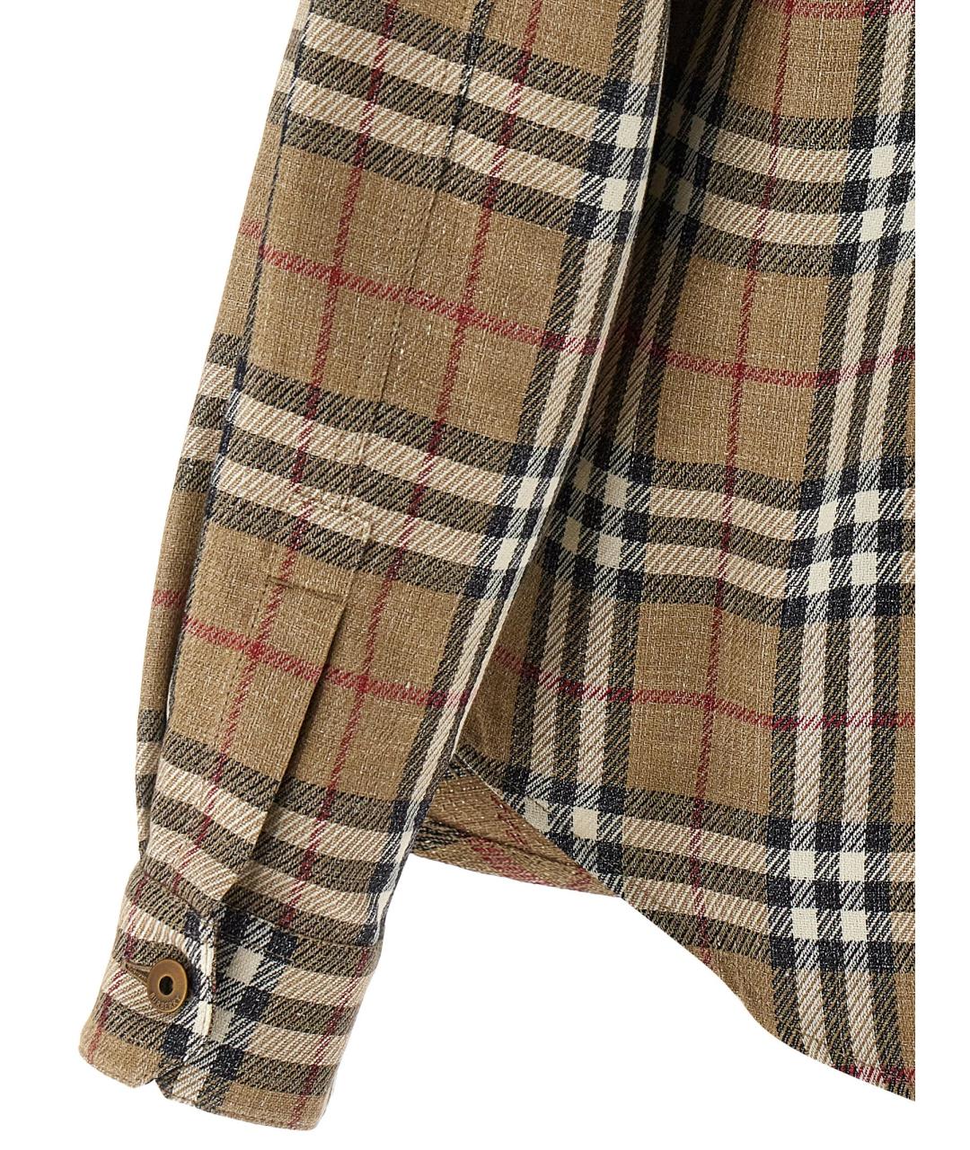 BURBERRY Бежевая хлопковая кэжуал рубашка, фото 4
