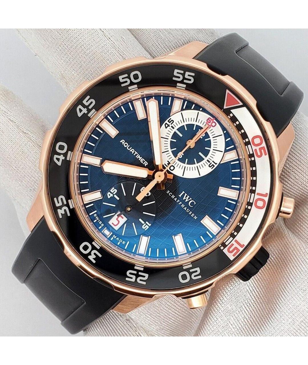 IWC Черные часы из розового золота, фото 3