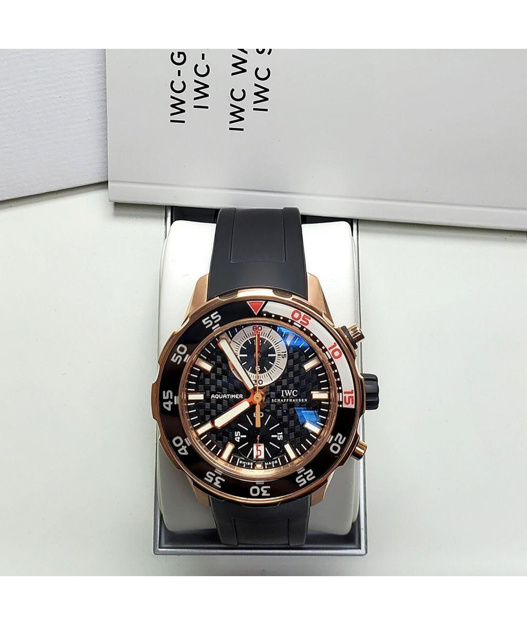 IWC Черные часы из розового золота, фото 2