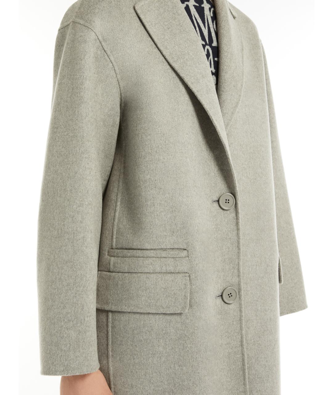 'S MAX MARA Серое шерстяное пальто, фото 3