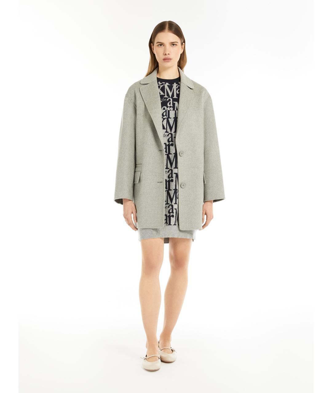 'S MAX MARA Серое шерстяное пальто, фото 5