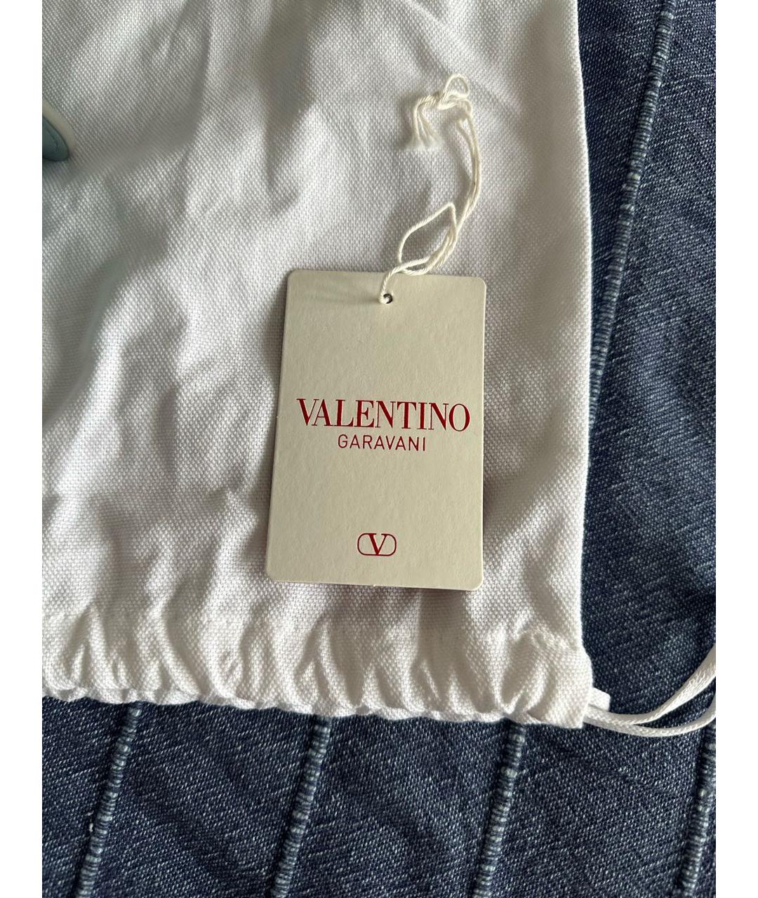 VALENTINO Голубая кожаная сумка через плечо, фото 7