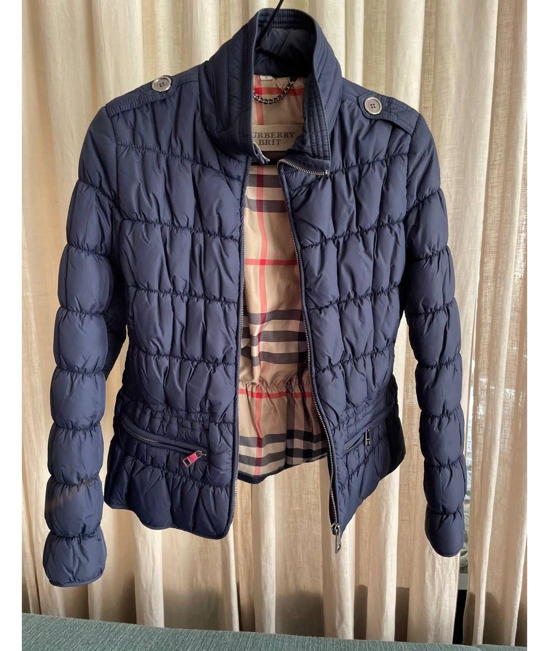 BURBERRY Темно-синяя полиэстеровая куртка, фото 3