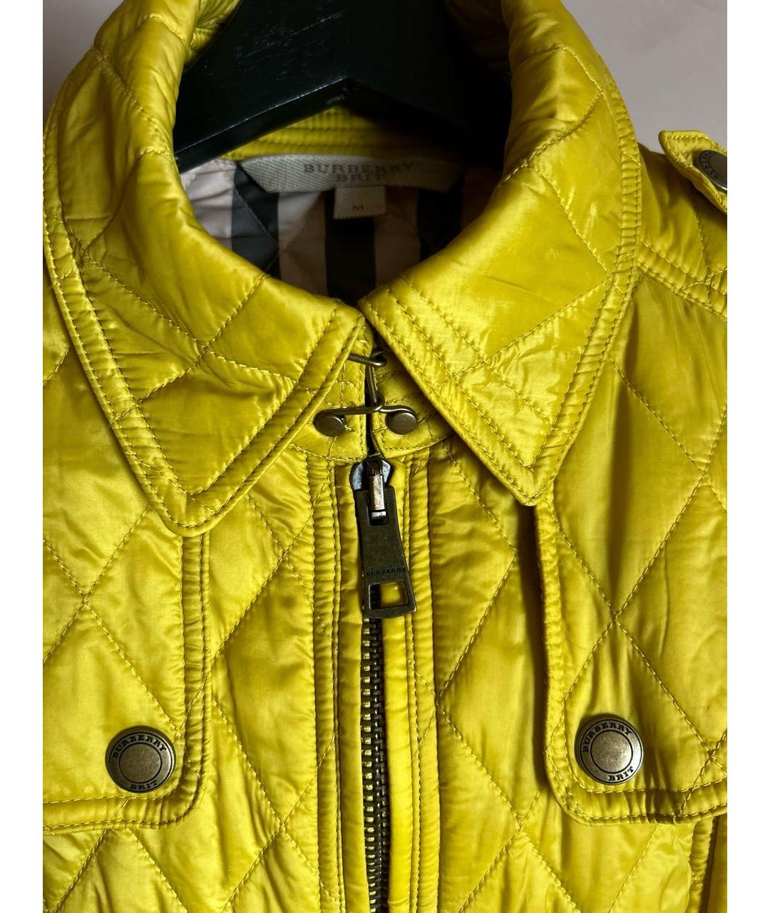 BURBERRY Желтая полиамидовая куртка, фото 4