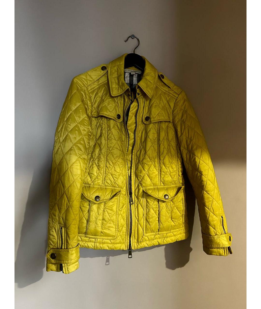 BURBERRY Желтая полиамидовая куртка, фото 8
