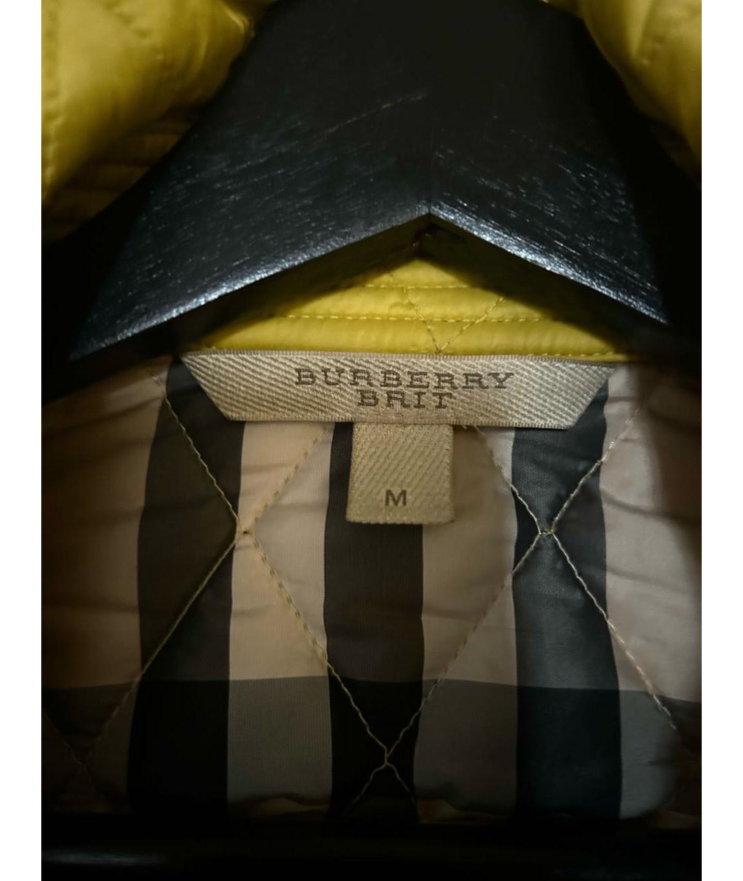BURBERRY Желтая полиамидовая куртка, фото 3