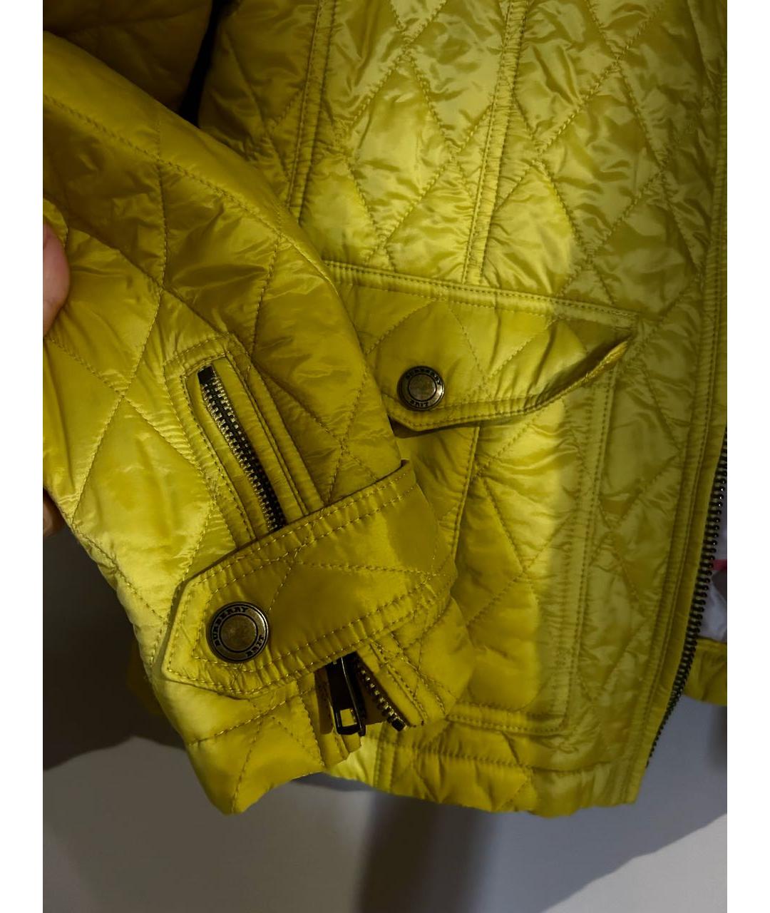 BURBERRY Желтая полиамидовая куртка, фото 6