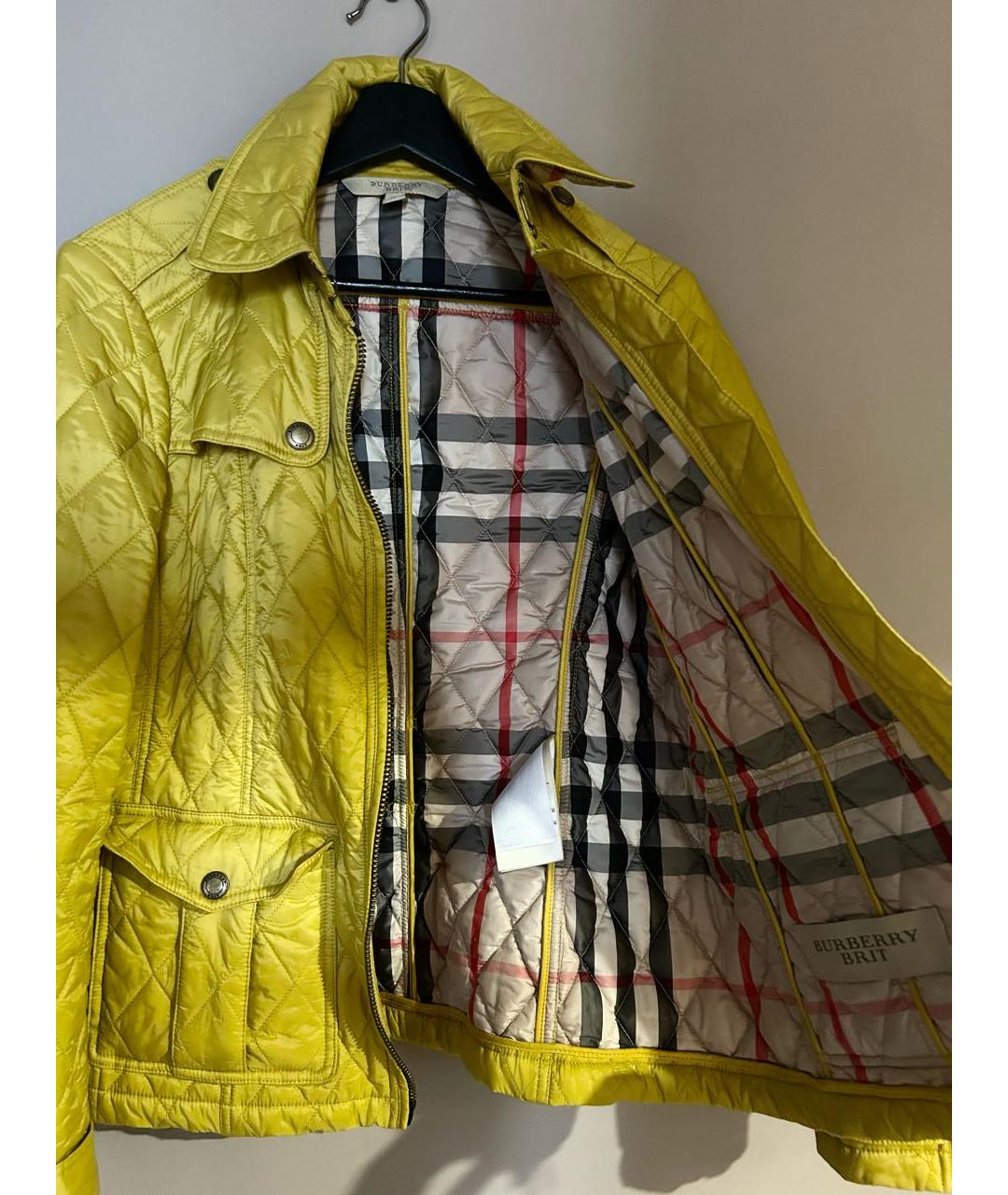 BURBERRY Желтая полиамидовая куртка, фото 5