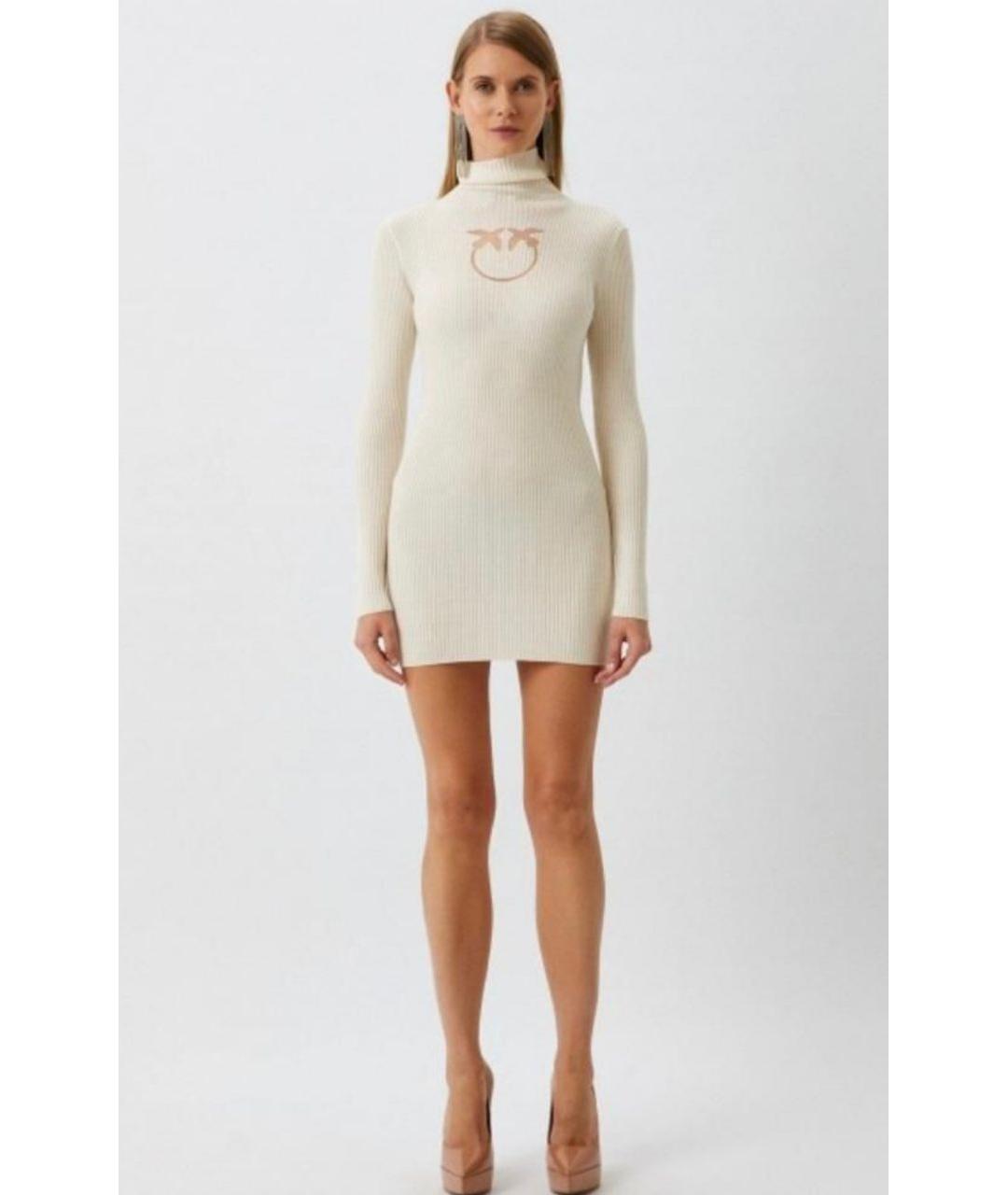 PINKO Белое полиамидовое повседневное платье, фото 5