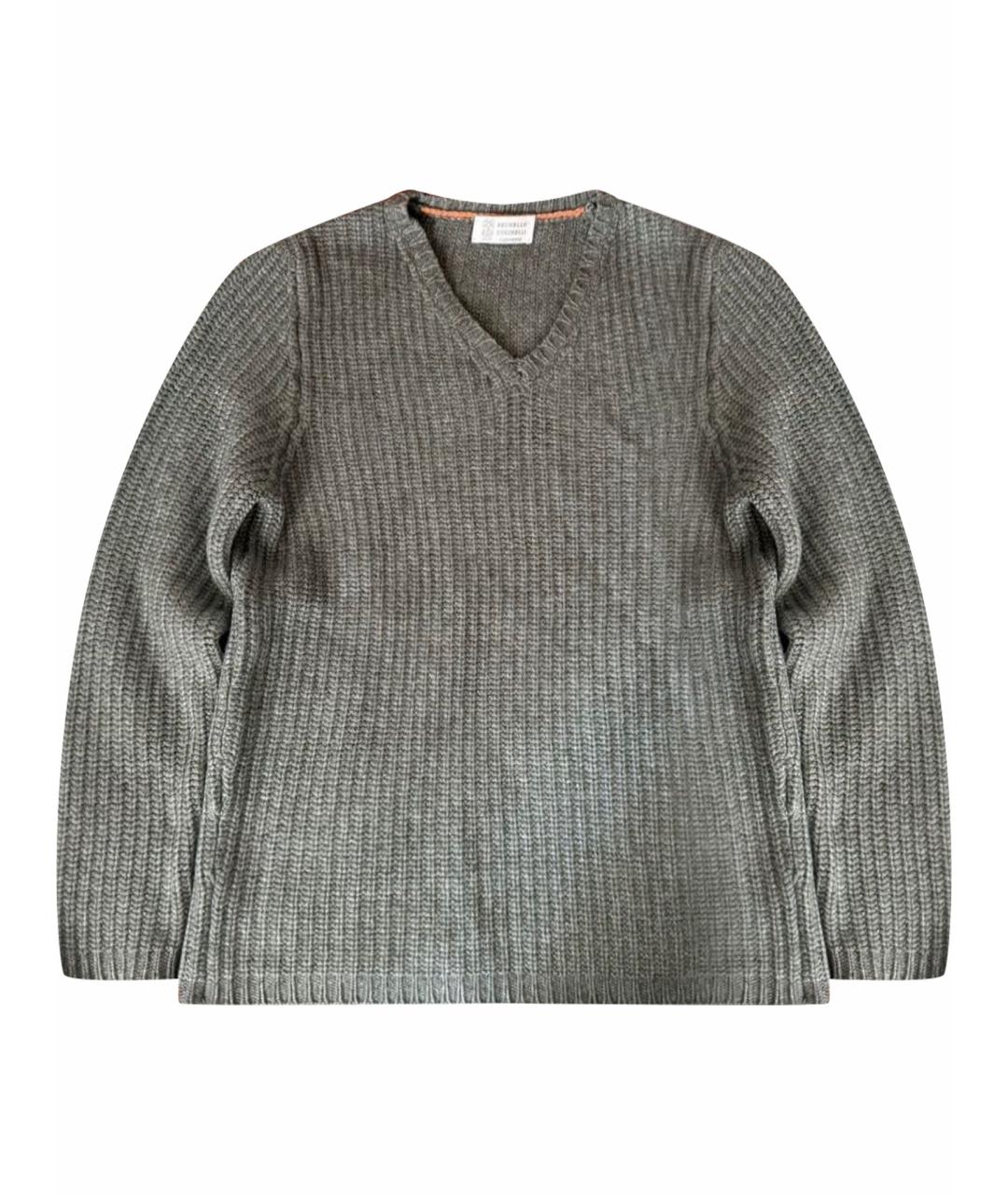 BRUNELLO CUCINELLI Серый кашемировый джемпер / свитер, фото 1