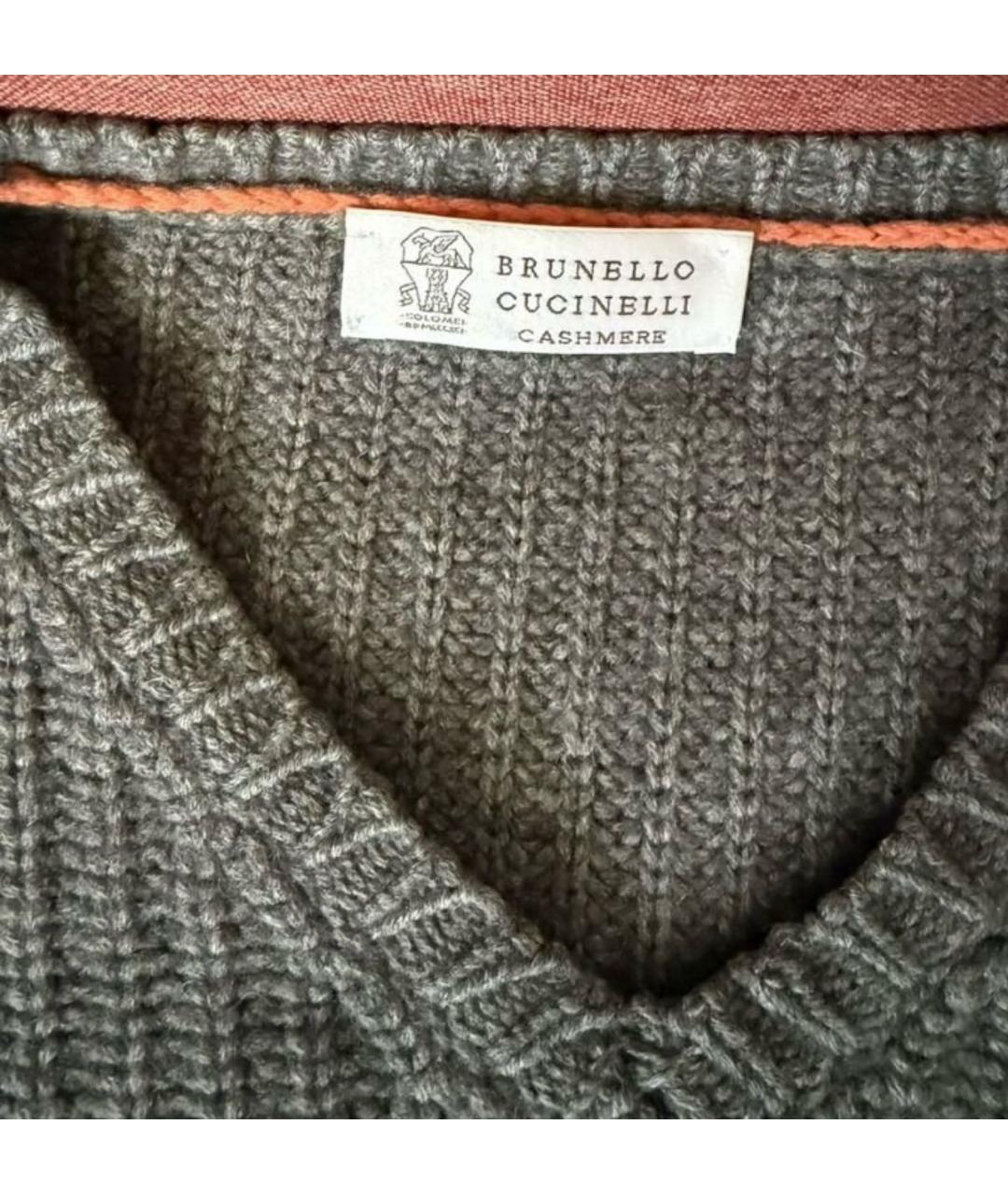 BRUNELLO CUCINELLI Серый кашемировый джемпер / свитер, фото 3