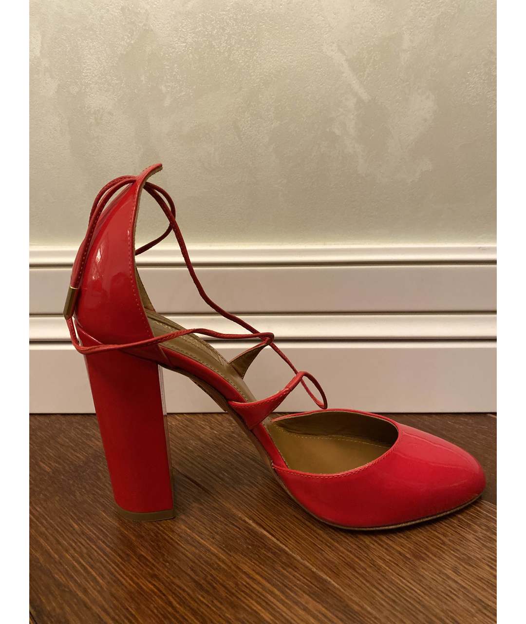 AQUAZZURA Красные туфли из лакированной кожи, фото 5