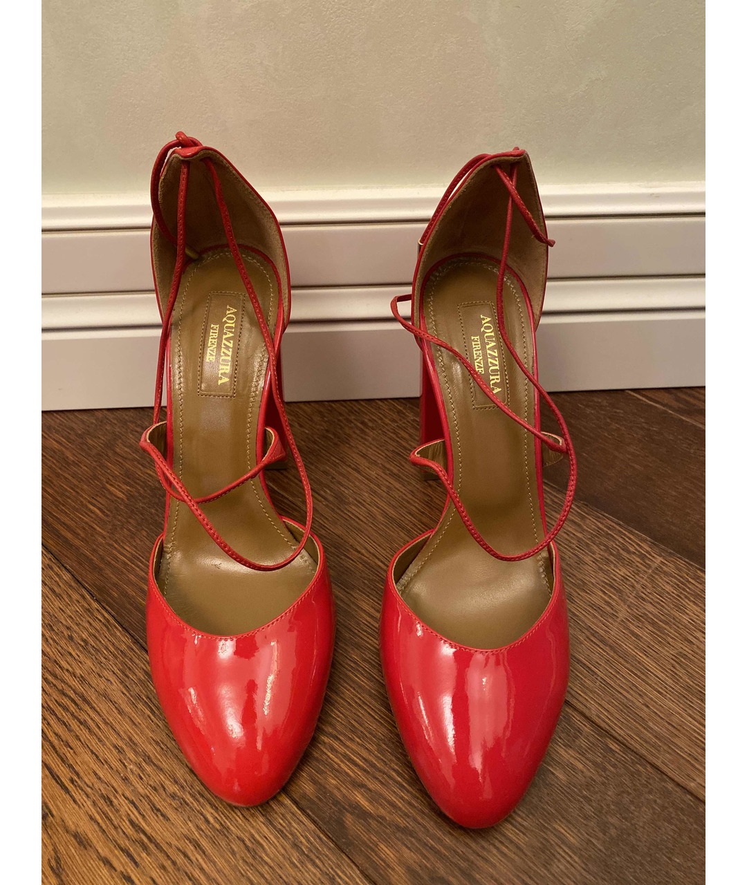 AQUAZZURA Красные туфли из лакированной кожи, фото 2