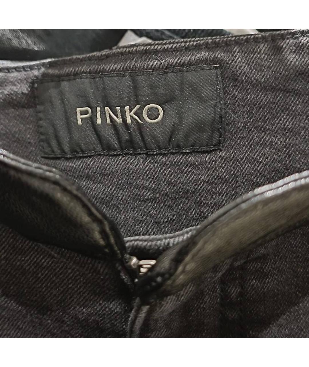 PINKO Черные хлопко-эластановые джинсы слим, фото 3