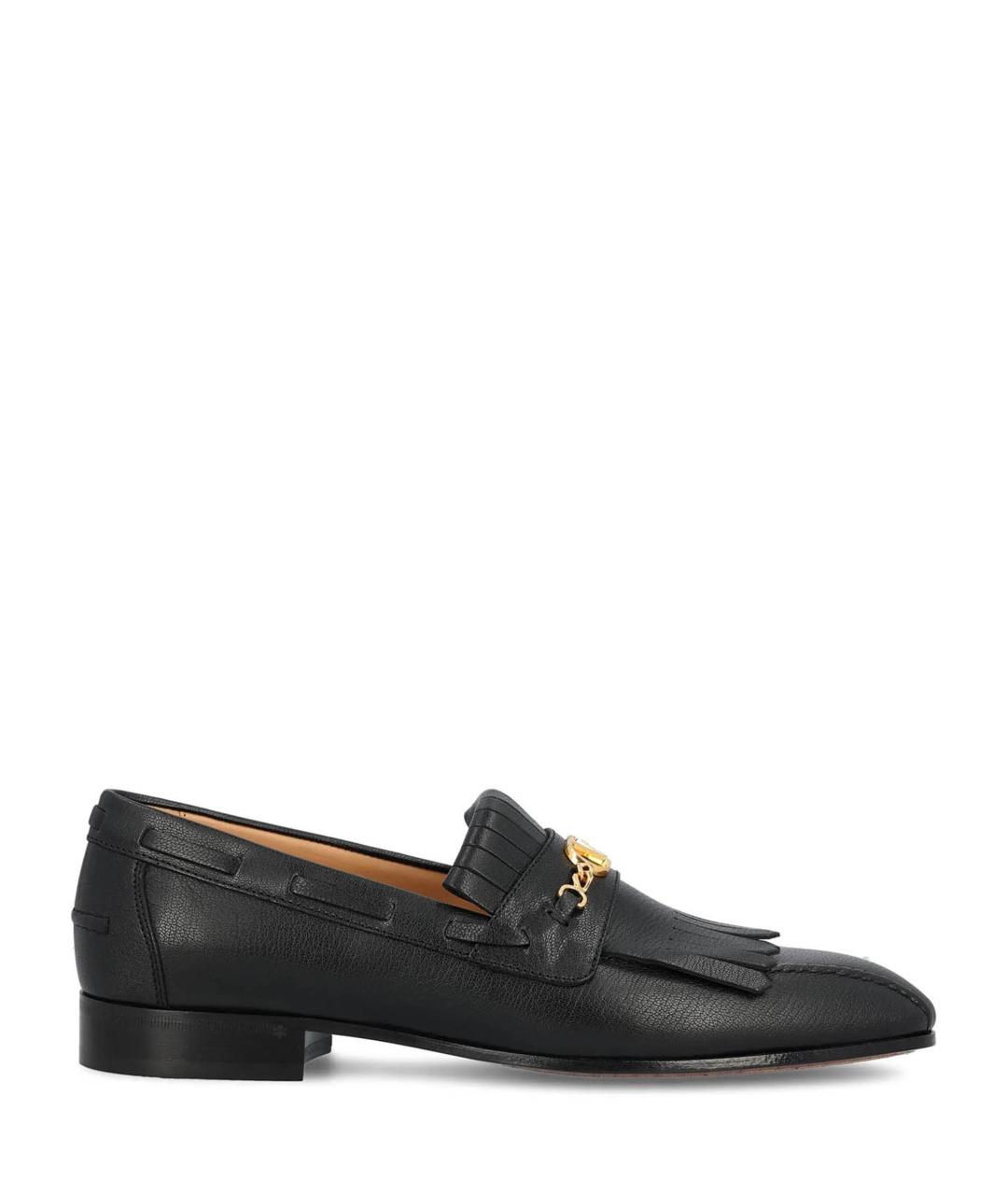 VALENTINO Черные кожаные лоферы, фото 1