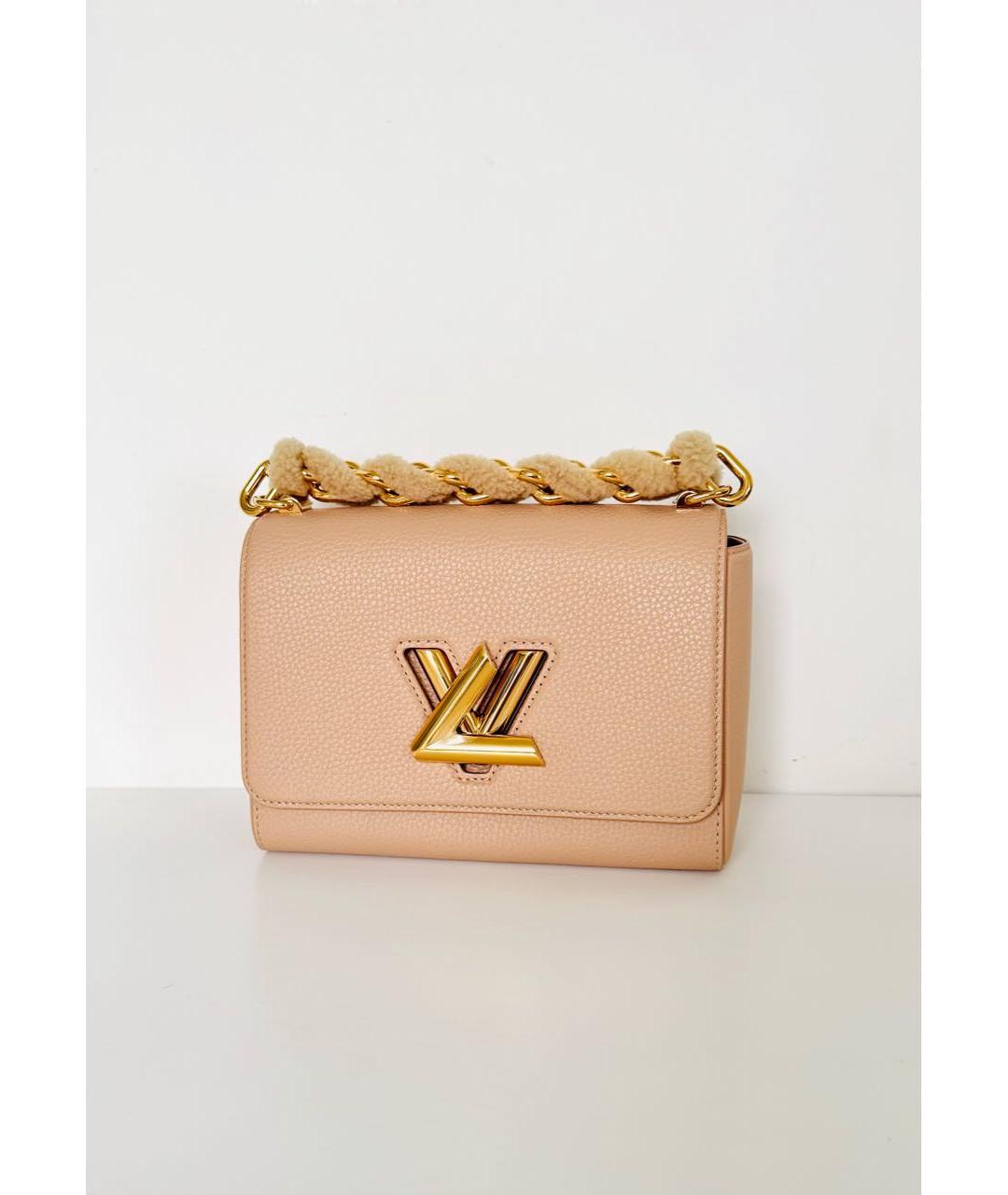 LOUIS VUITTON Бежевая кожаная сумка с короткими ручками, фото 8