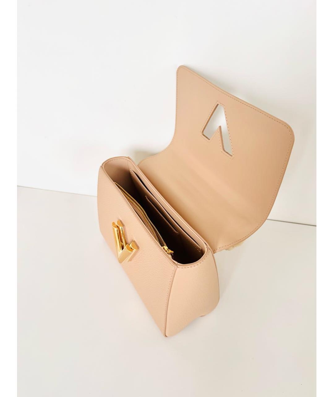 LOUIS VUITTON Бежевая кожаная сумка с короткими ручками, фото 4