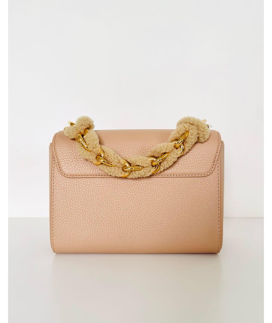 LOUIS VUITTON Бежевая кожаная сумка с короткими ручками, фото 3
