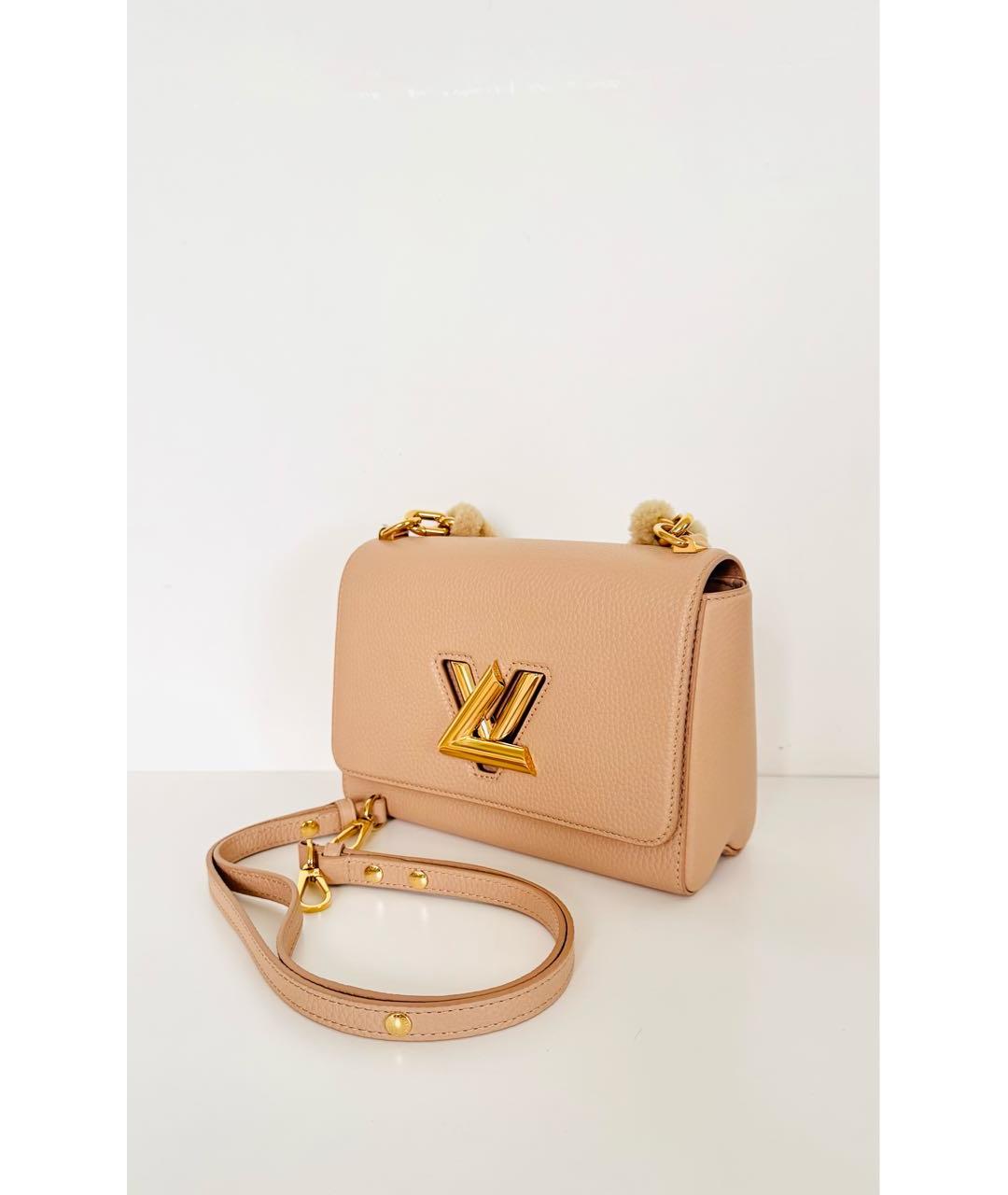 LOUIS VUITTON Бежевая кожаная сумка с короткими ручками, фото 2