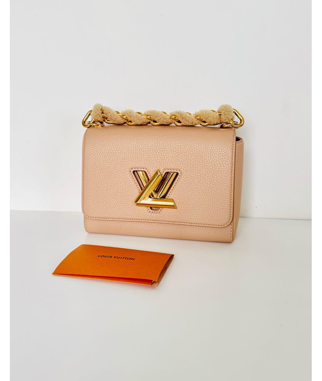 LOUIS VUITTON Бежевая кожаная сумка с короткими ручками, фото 5