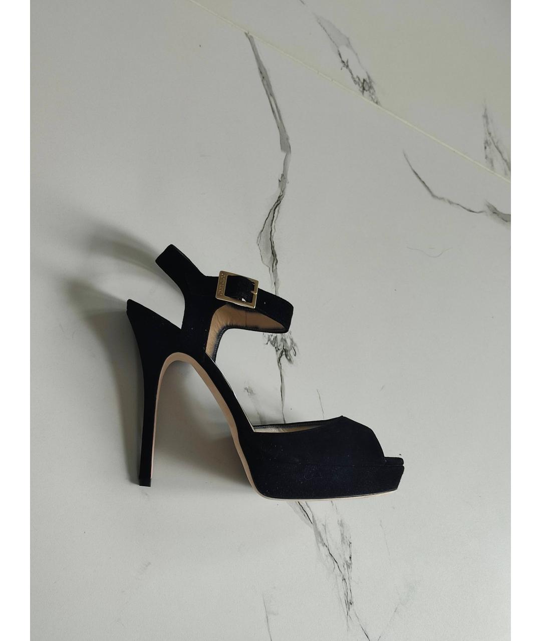 JIMMY CHOO Черные замшевые босоножки, фото 7