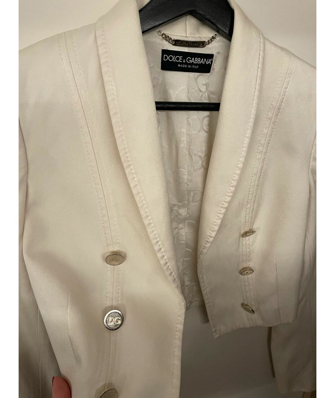 DOLCE&GABBANA Белый шелковый жакет/пиджак, фото 3