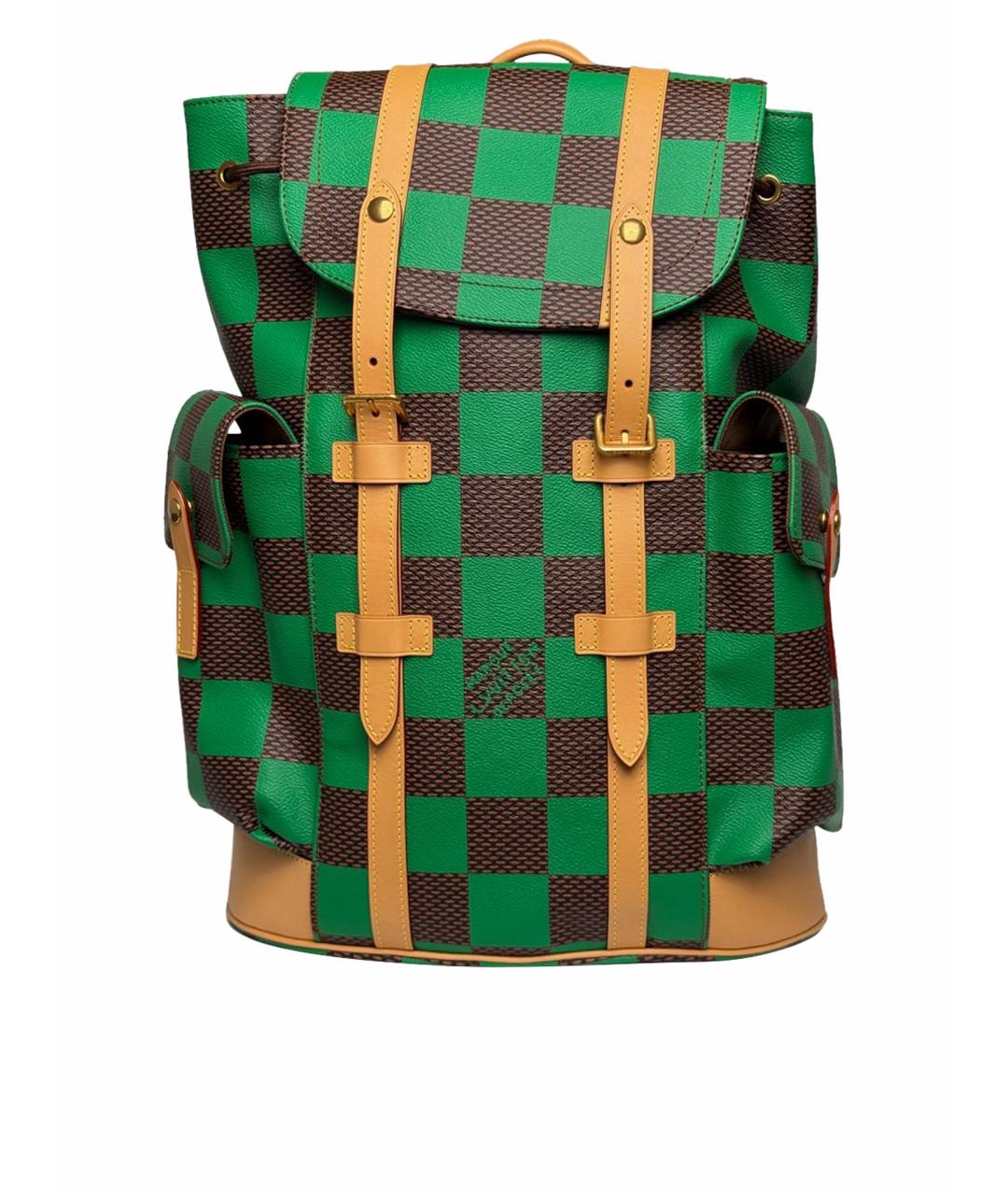 LOUIS VUITTON Зеленый кожаный рюкзак, фото 1