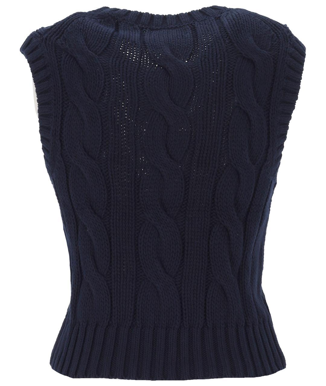 POLO RALPH LAUREN Темно-синяя хлопковая жилетка, фото 3