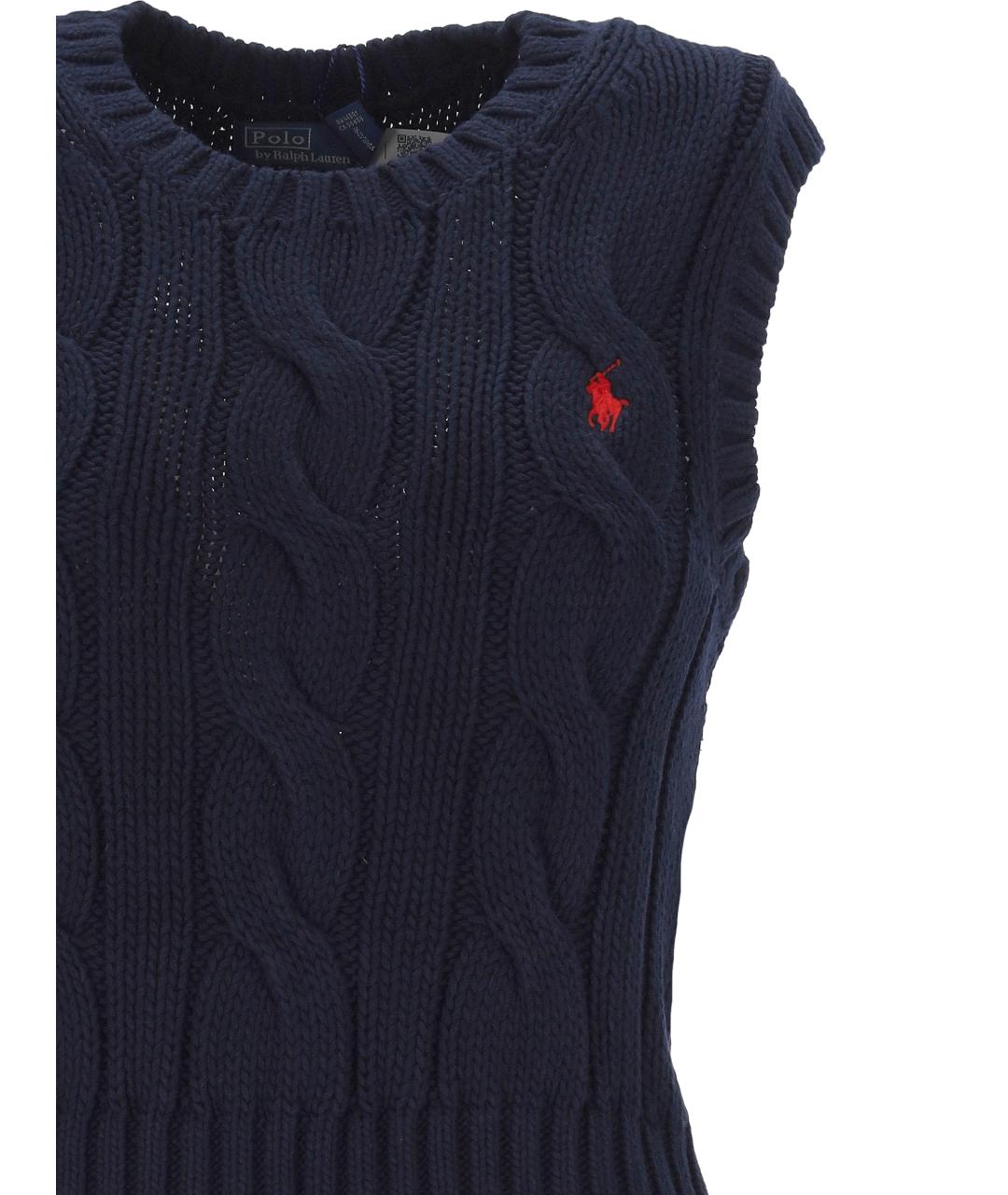 POLO RALPH LAUREN Темно-синяя хлопковая жилетка, фото 2