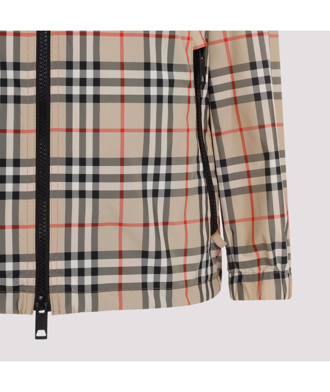 BURBERRY Бежевая полиэстеровая куртка, фото 5