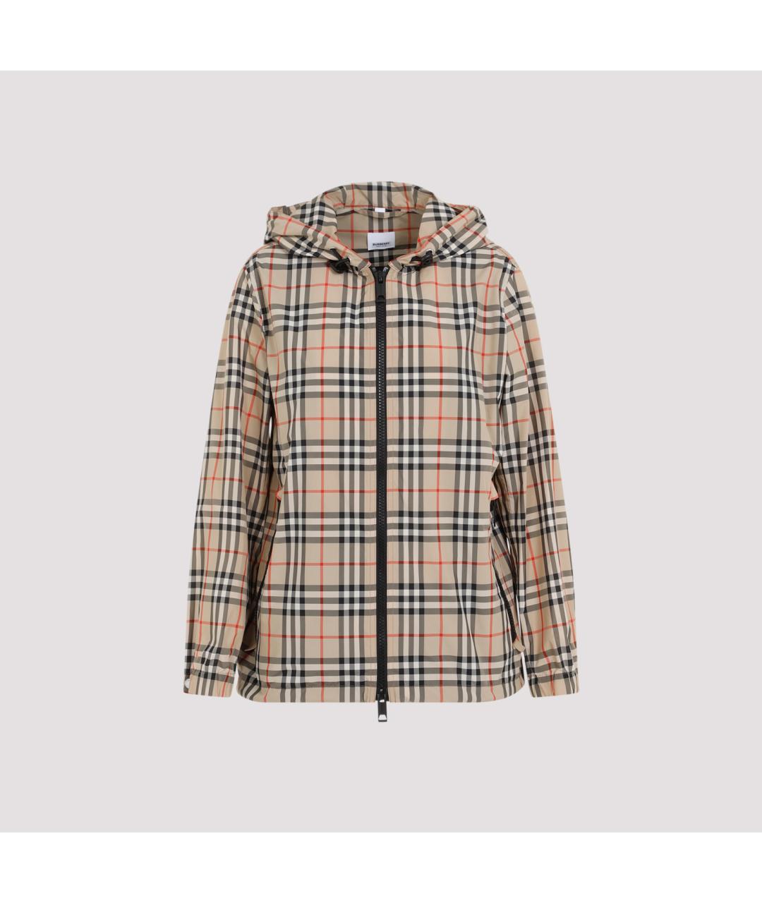 BURBERRY Бежевая полиэстеровая куртка, фото 3