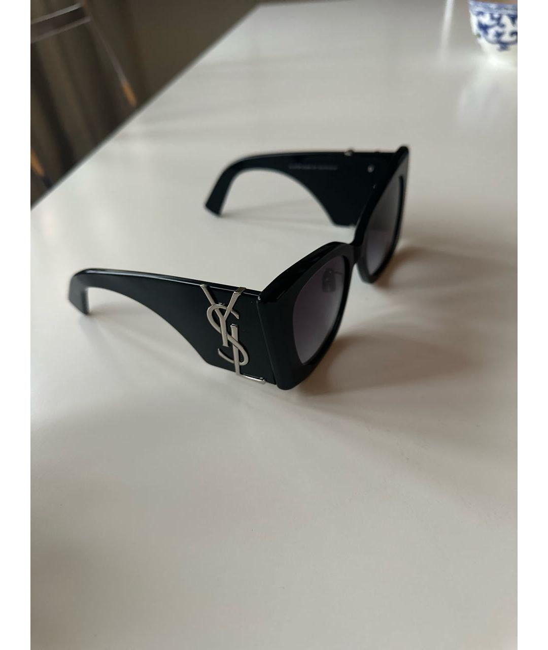 SAINT LAURENT Черные пластиковые солнцезащитные очки, фото 2
