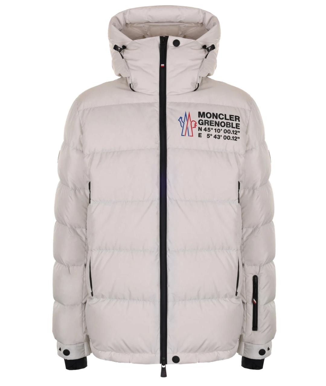 MONCLER Белый полиэстеровый пуховик, фото 1