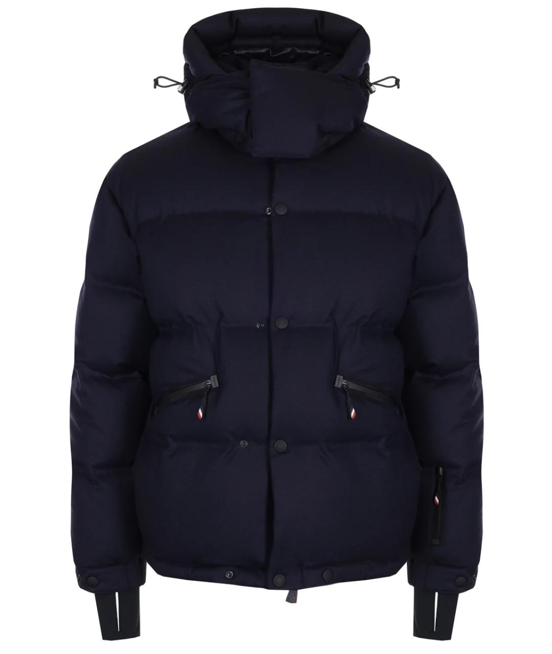 MONCLER Темно-синий шерстяной пуховик, фото 1