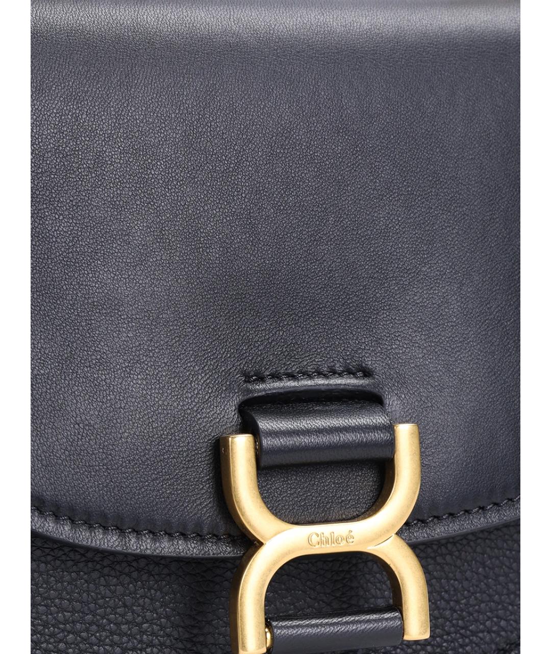 CHLOE Черная кожаная сумка с короткими ручками, фото 3