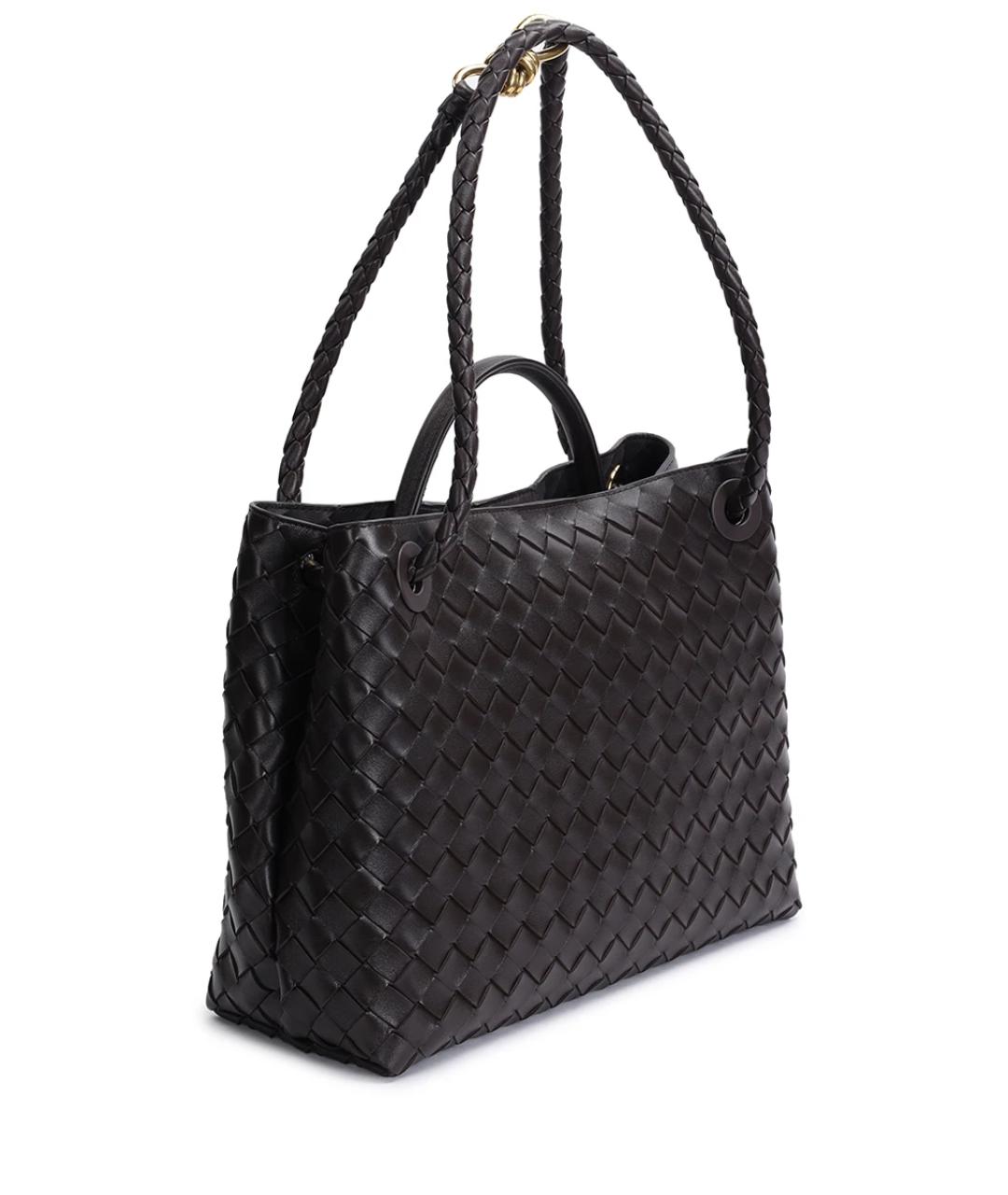BOTTEGA VENETA Коричневая кожаная сумка с короткими ручками, фото 4