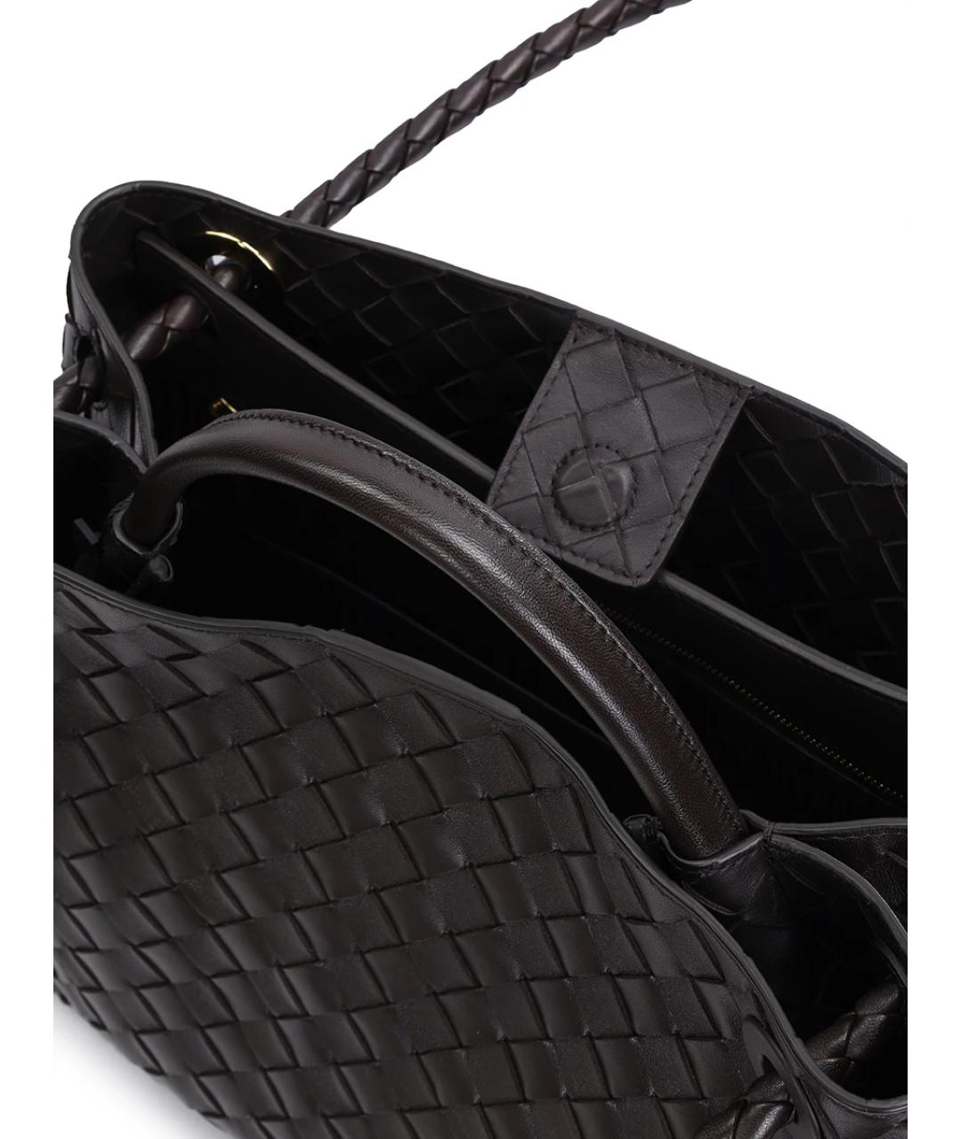 BOTTEGA VENETA Коричневая кожаная сумка с короткими ручками, фото 2