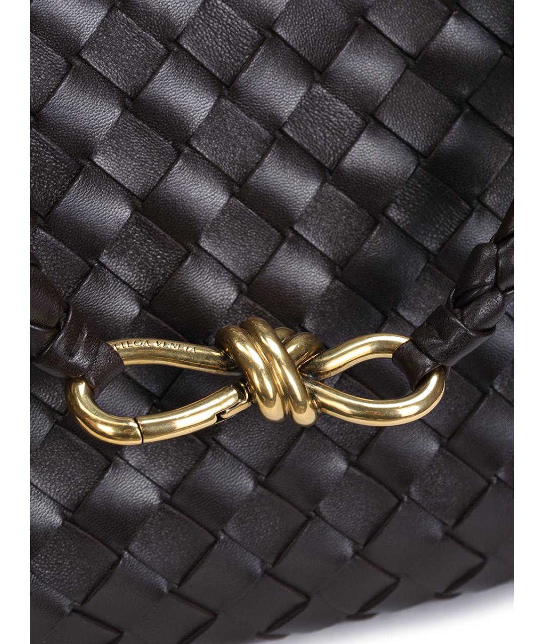 BOTTEGA VENETA Коричневая кожаная сумка с короткими ручками, фото 3