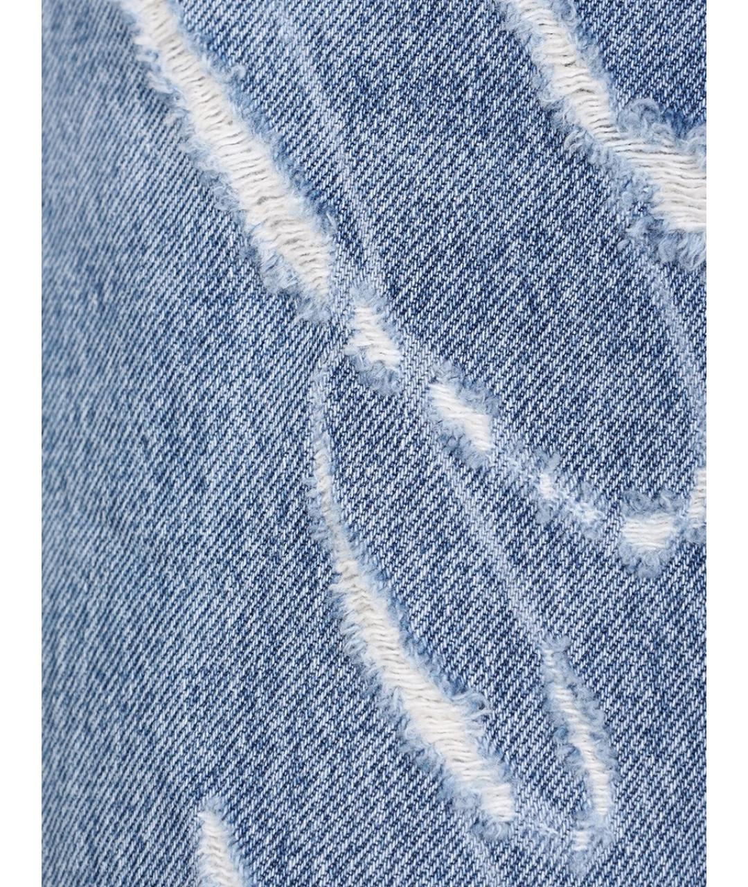 ALEXANDER WANG Голубые хлопковые прямые джинсы, фото 3