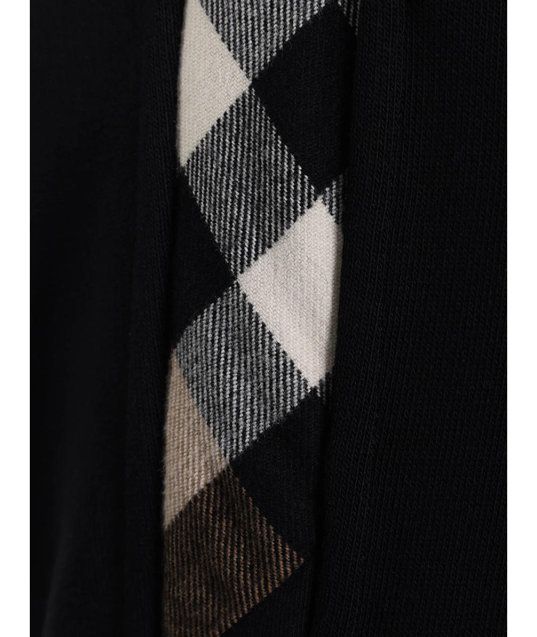 BURBERRY Черные хлопковые прямые брюки, фото 3