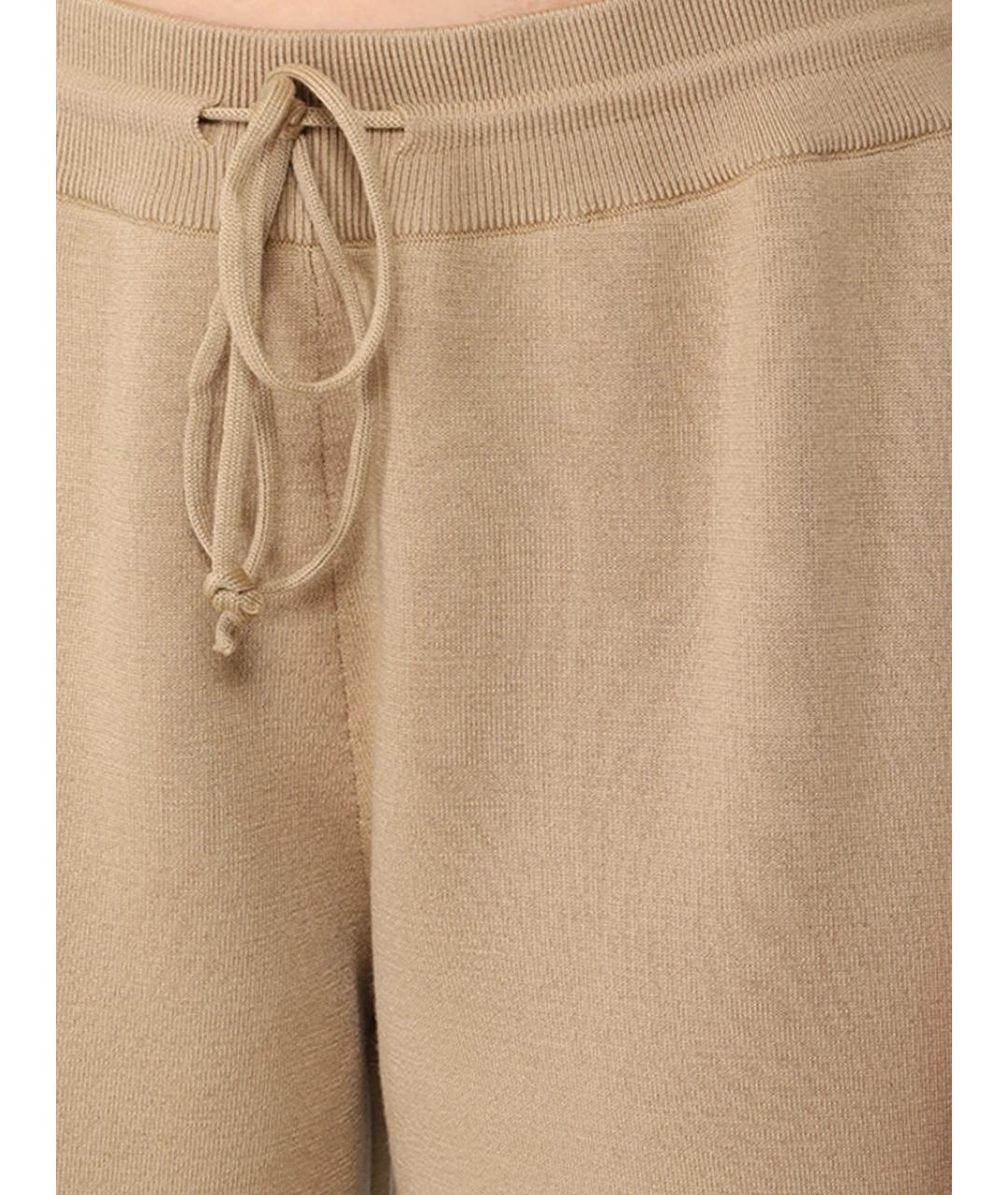 BURBERRY Бежевые шерстяные прямые брюки, фото 4