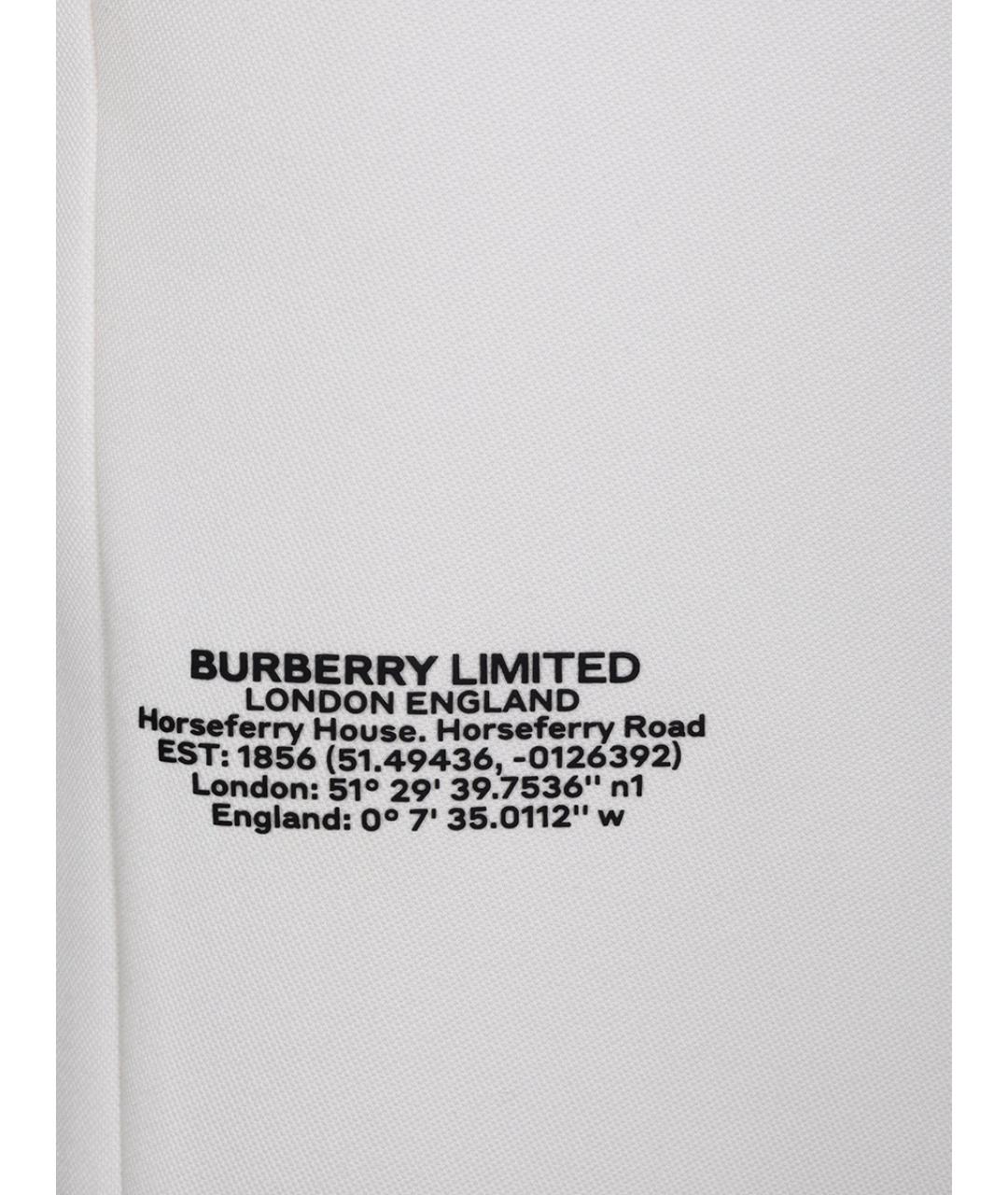 BURBERRY Белые полиэстеровые прямые брюки, фото 3