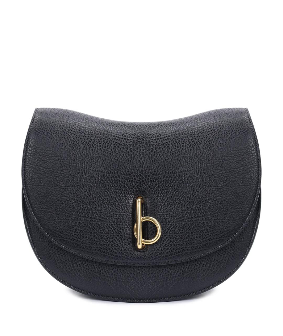 BURBERRY Черная кожаная сумка с короткими ручками, фото 1