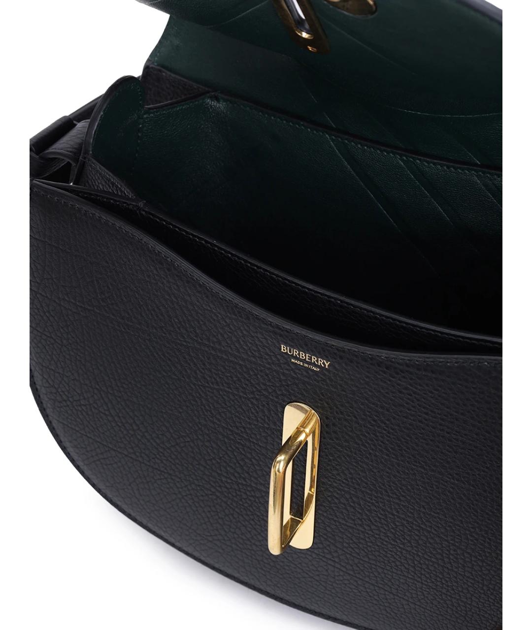 BURBERRY Черная кожаная сумка с короткими ручками, фото 3