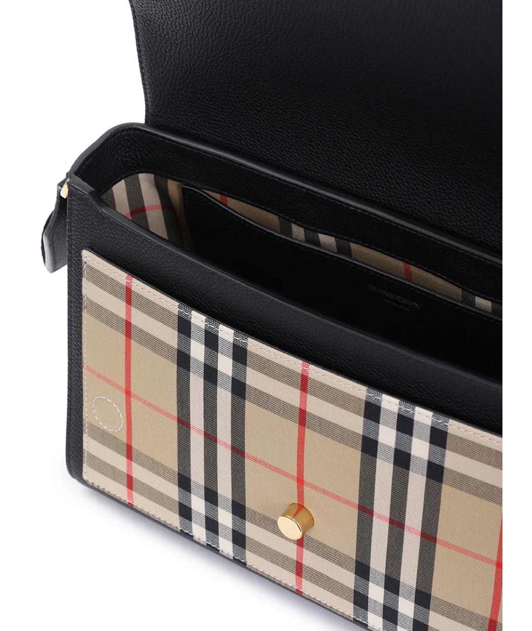 BURBERRY Черная кожаная сумка с короткими ручками, фото 3
