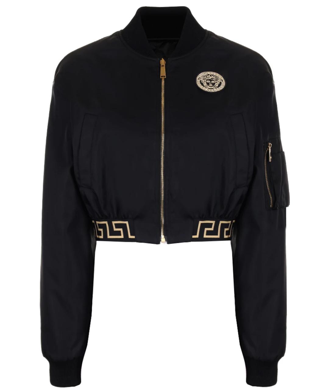 VERSACE Черная синтетическая куртка, фото 4