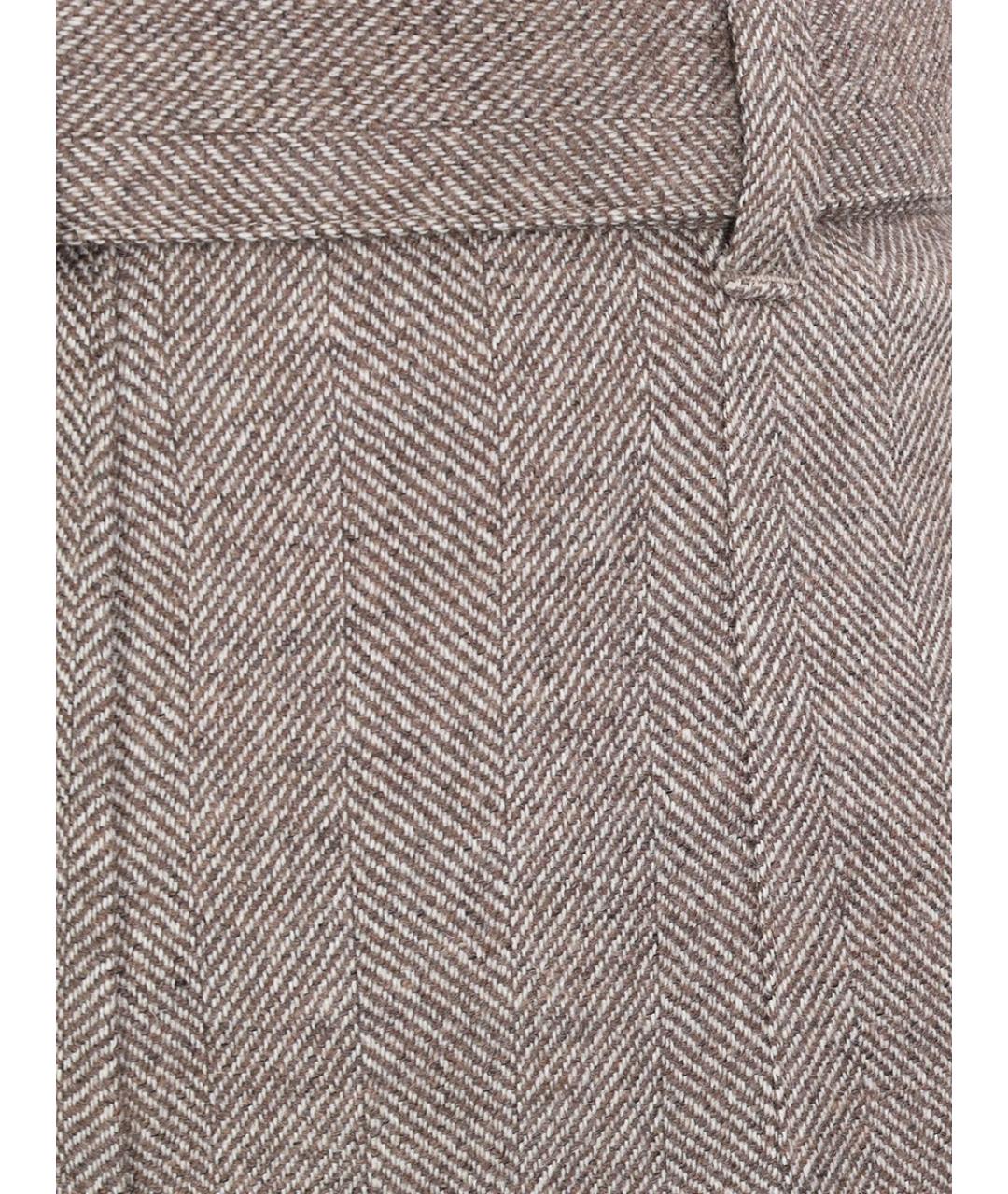 BRUNELLO CUCINELLI Серые шерстяные прямые брюки, фото 3