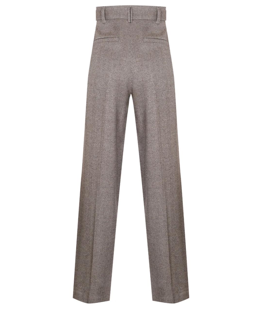 BRUNELLO CUCINELLI Серые шерстяные прямые брюки, фото 2