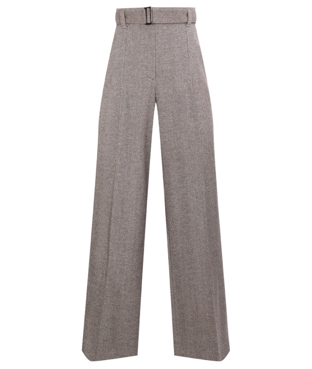 BRUNELLO CUCINELLI Серые шерстяные прямые брюки, фото 1